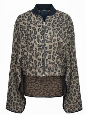 Dance and Marvel Tan Black Leopard Print Jacket Cape Womens size Large